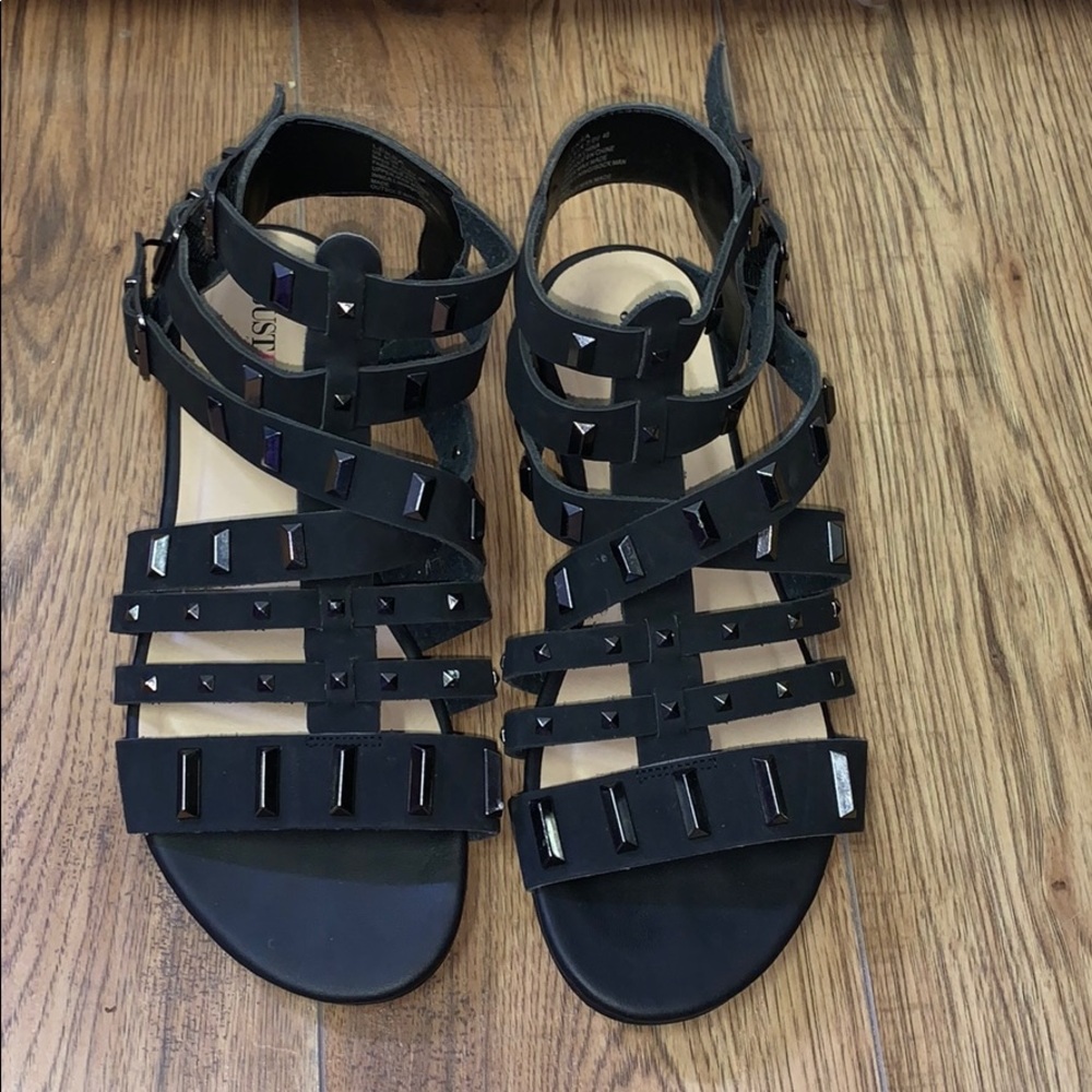 Black gladiator sandals